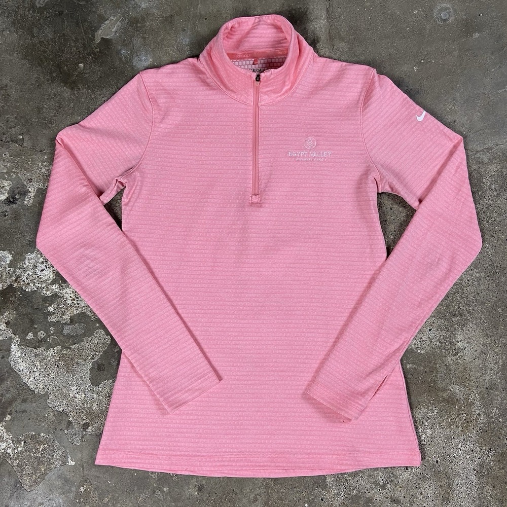 Nike Golf Dri-FIT 1/4 Zip Women's Size Medium Pink Long Sleeve Pullover Swoosh